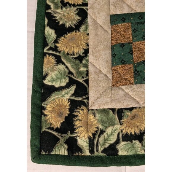 Handmade Quilted Wall Hanging Scrap Happy Flower Sunflowers Mumm Doll Blanket - Picture 3 of 16